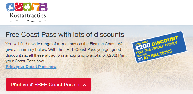 Free Coast Pass with lots of discounts
